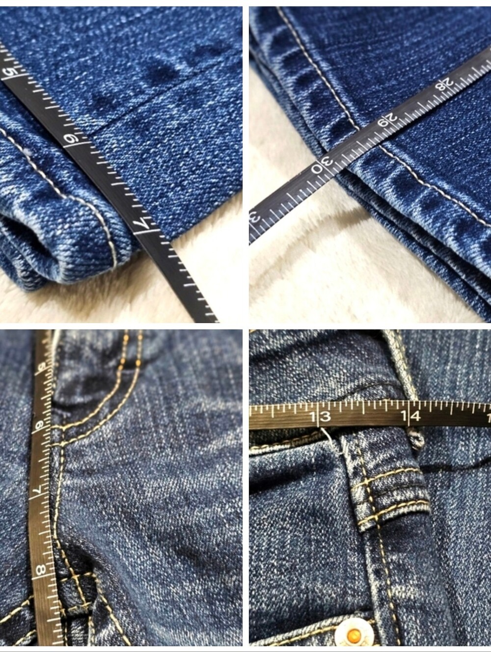 C‑SEVENTEEN ✦ Embroidered Straight‑Leg Jeans ✦ Blue Wash Low‑Rise Stretch Denim - Picture 14 of 14
